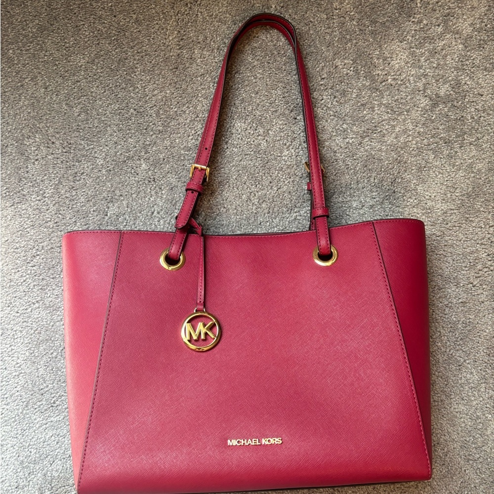 Michael Kors Red Saffiano Leather Tote